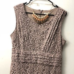 New York &Co Eva Mendes tan lace dress